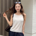 ATCORNER Twist Strap Linen Blend Sleeveless Ivory AT6SWB013IV
