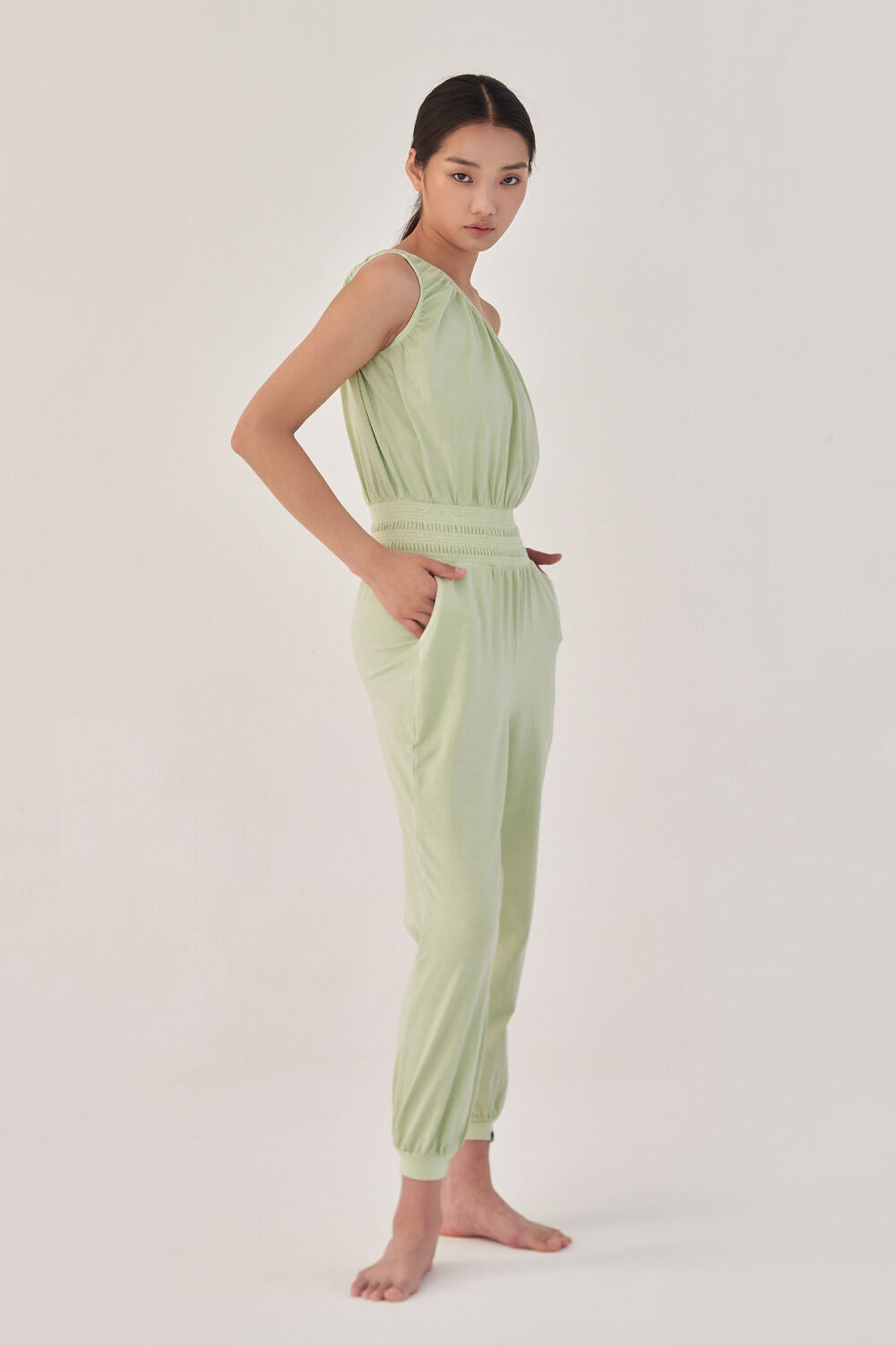 OZEZ OZEZ Jumpsuit Stitched Smoking - Pastel Green