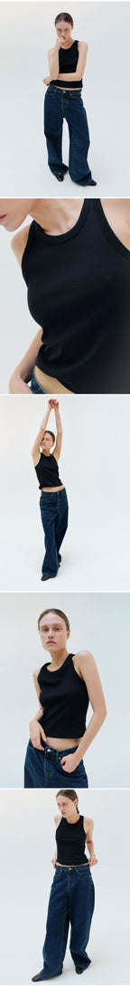 WHEN WE WILL Crop Basic R Sleeveless (3 colors)