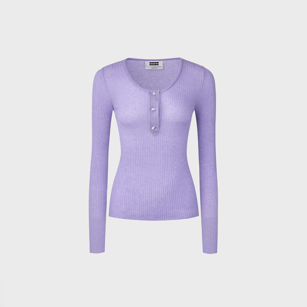 EENK Round Neck Knit Top - Lavender