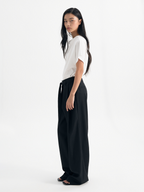 MAGJAY Drape semi-high neck t-shirt - white