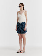 EENK YESSY Jacquard Denim Shorts - Navy