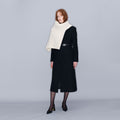 YCH SINGLE-BREASTED BELTED COAT BLACK (W23OT018BK)