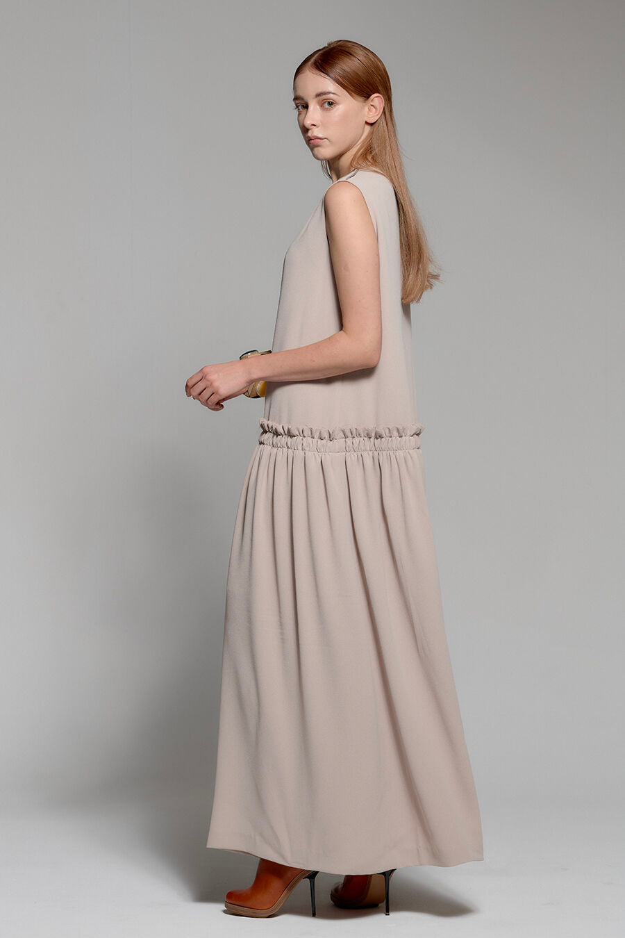SOMETHING GOOD SHIRRING JUMP SUIT