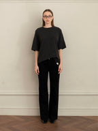 GLOWNY G COZY BOX TEE (CHARCOAL)