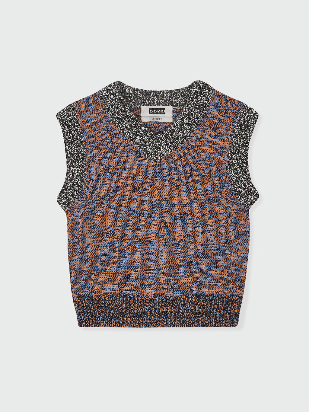 EENK ZIKKI V-neck Knit Vest - Orange/Blue Multi