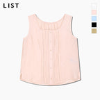 LIST Sheer pin tuck button sleeveless blouse_TWWBLQ62220