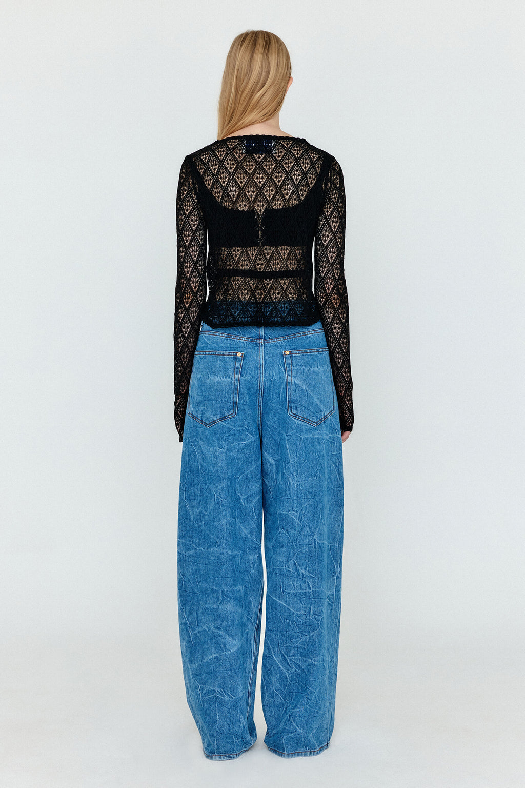 EENK EENK WJEAN Folded Front Wide Denim Pants