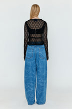 EENK EENK WJEAN Folded Front Wide Denim Pants