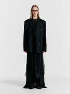 EENK YENNY Oversized Double-breasted Jacket - Black