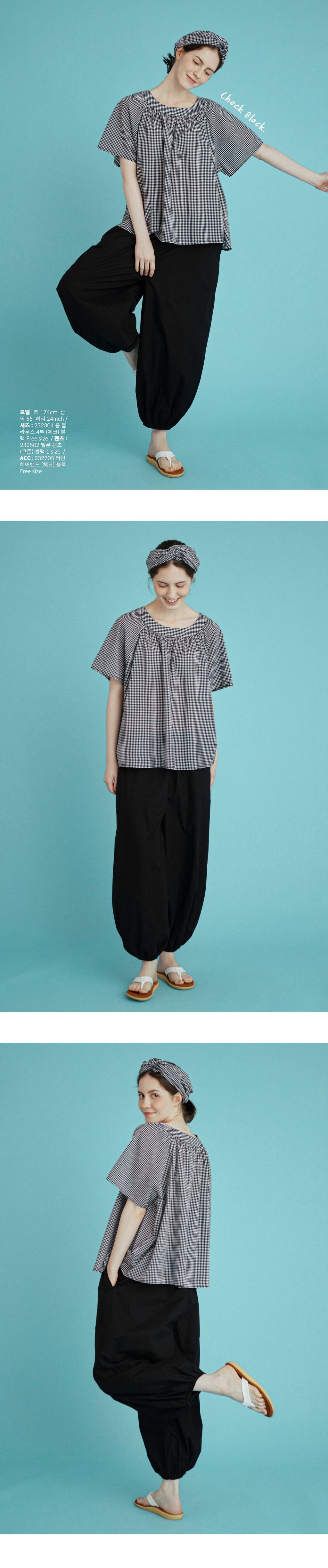 CHIQUITA 6th_Summer check rom blouse black 232304CBK (domestic production)