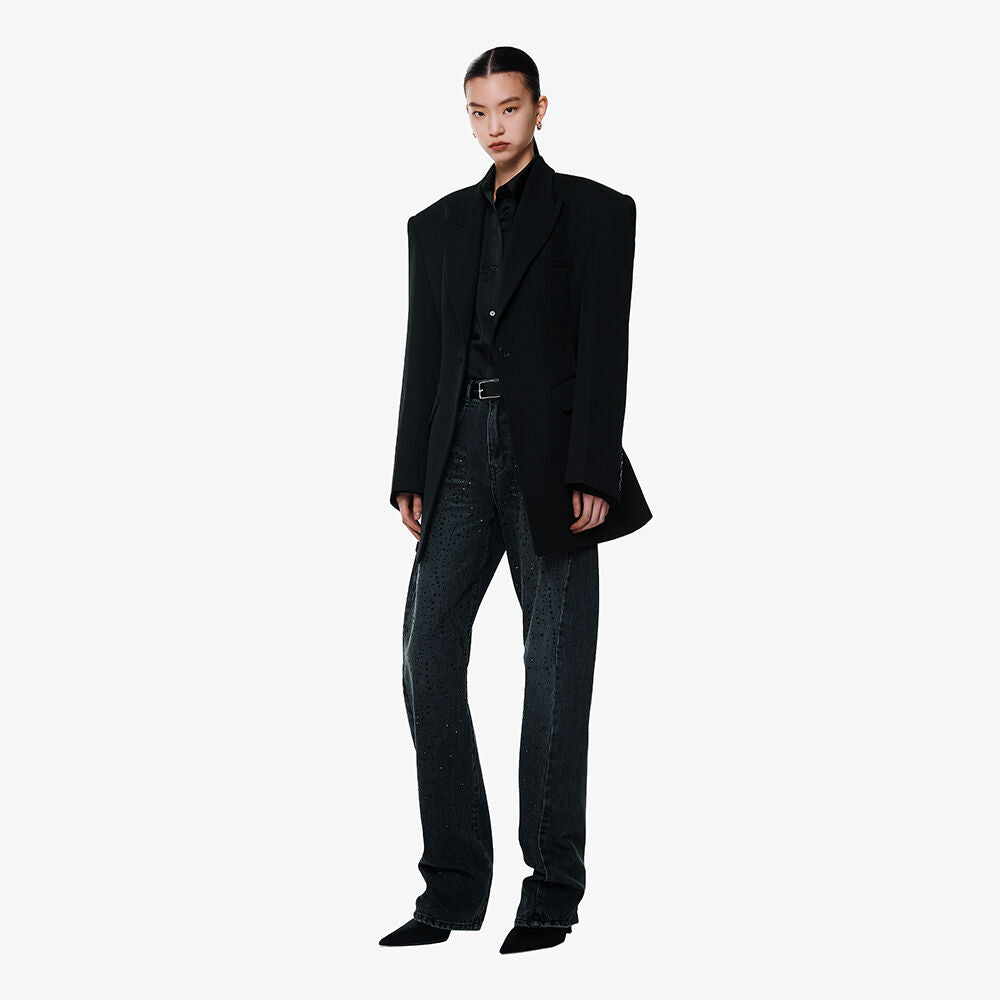 YCH SINGLE-BRESTED TAILORED JACKET BLACK (F24JK1091BK)