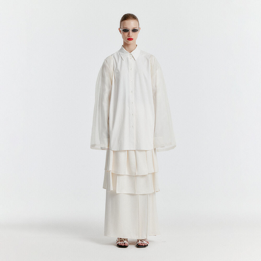 EENK YET Triple Layered Long Skirt - Ivory