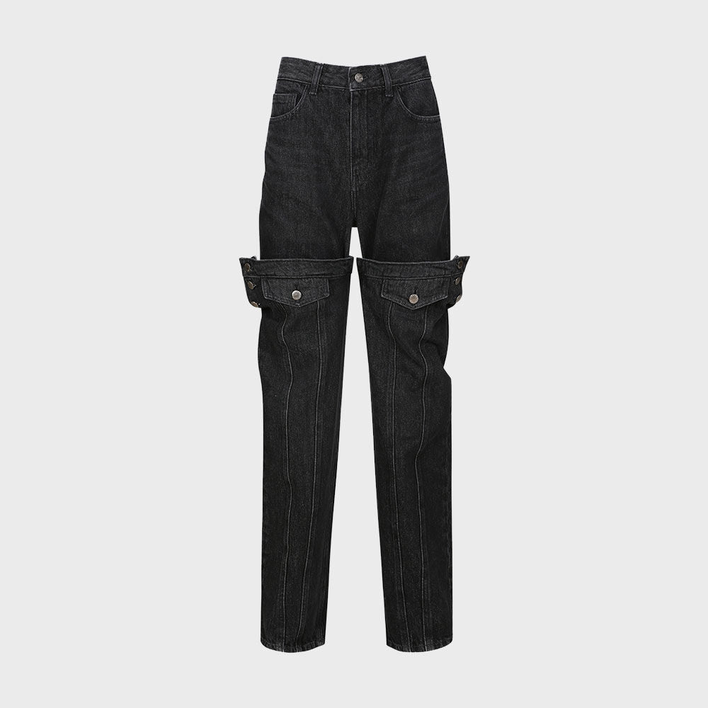 YCH LAYERED JEANS GREY (W23DB702GY)