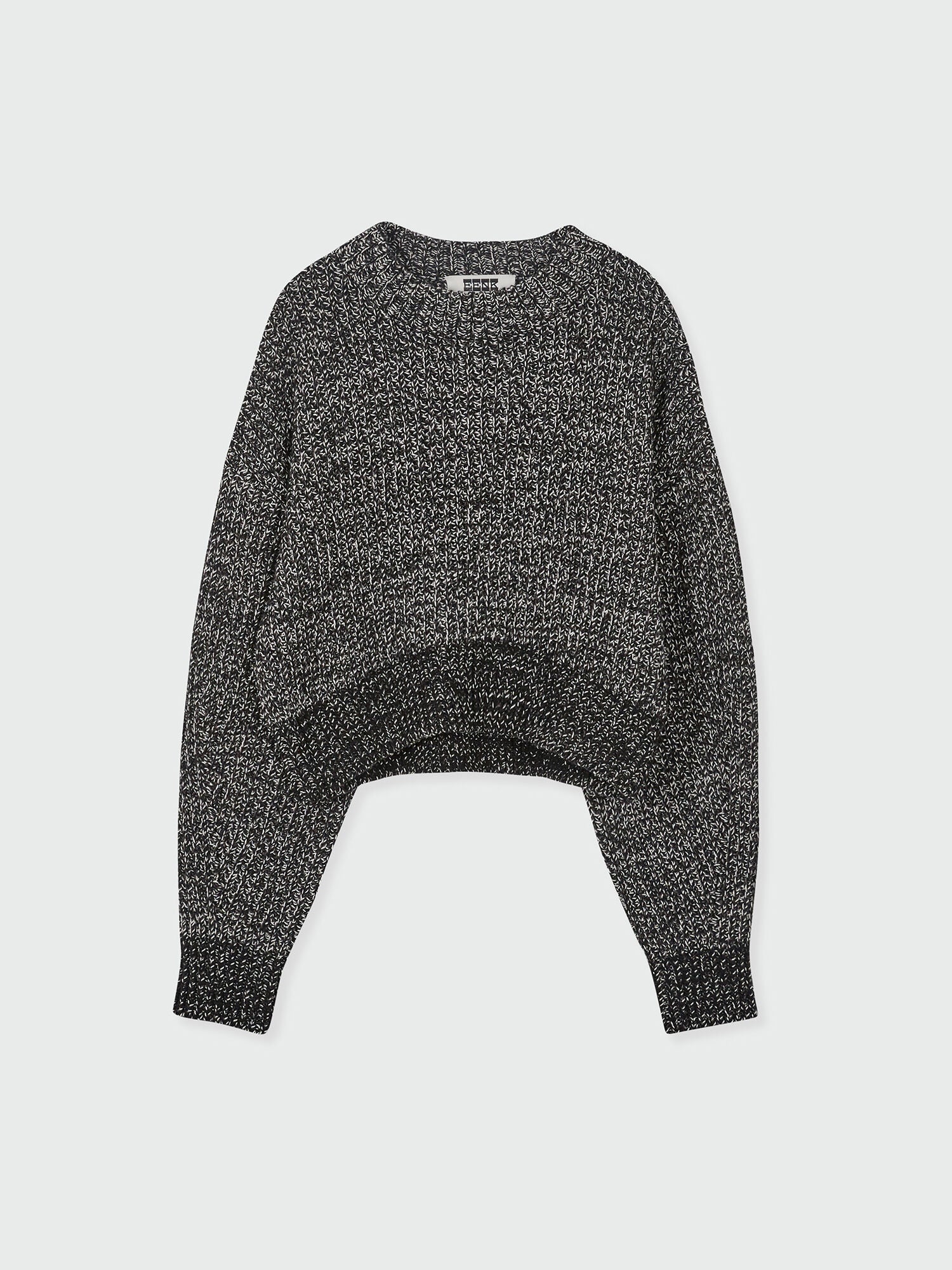 EENK ZABELLE Mockneck Textured Knit Pullover - Black/White