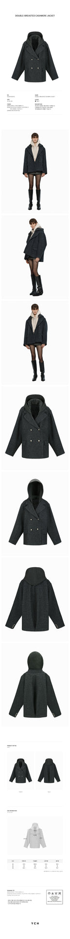 YCH DOUBLE-BREASTED CASHMERE JACKET GREY (W24OT0061GY)