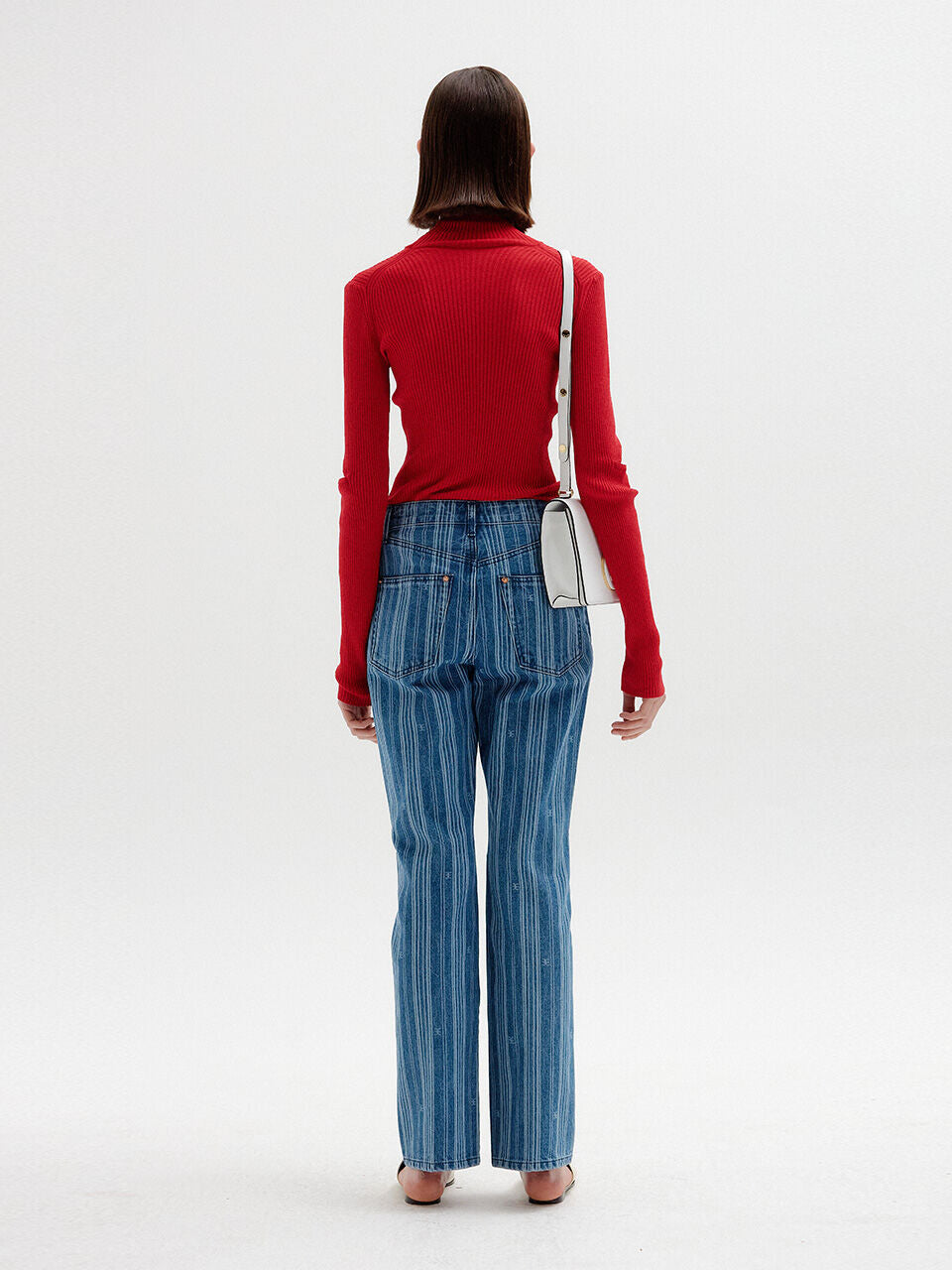 EENK EENK Flared Denim Pants - Blue Stripe