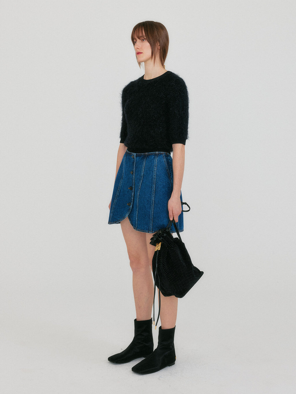 EENK ZIGGIE Short Sleeve Knit Top - Black