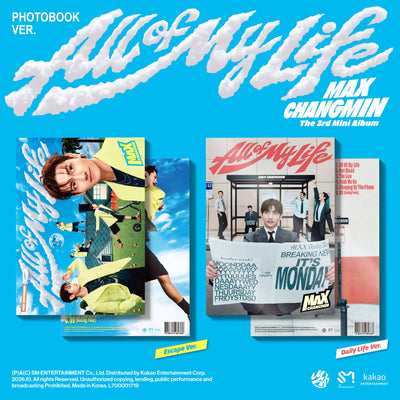 MAX - 3rd Mini Album [All Of My Life] (Photobook Ver.) (Daily Life Ver. / Escape Ver.) (2 Types Set)
