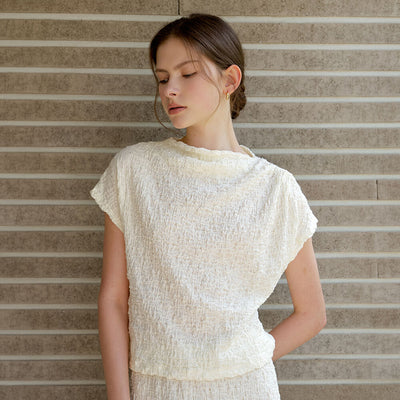 Powder Crinkle Draping Tea Cream