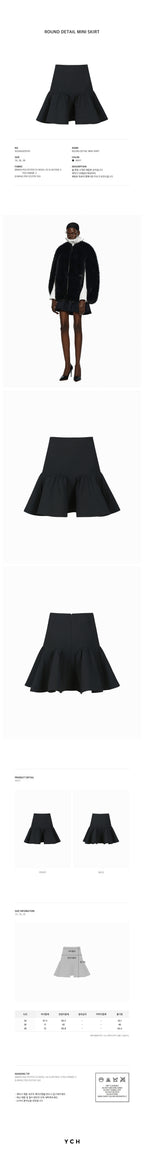 YCH ROUND DETAIL MINI SKIRT NAVY (W24SK6091NV)