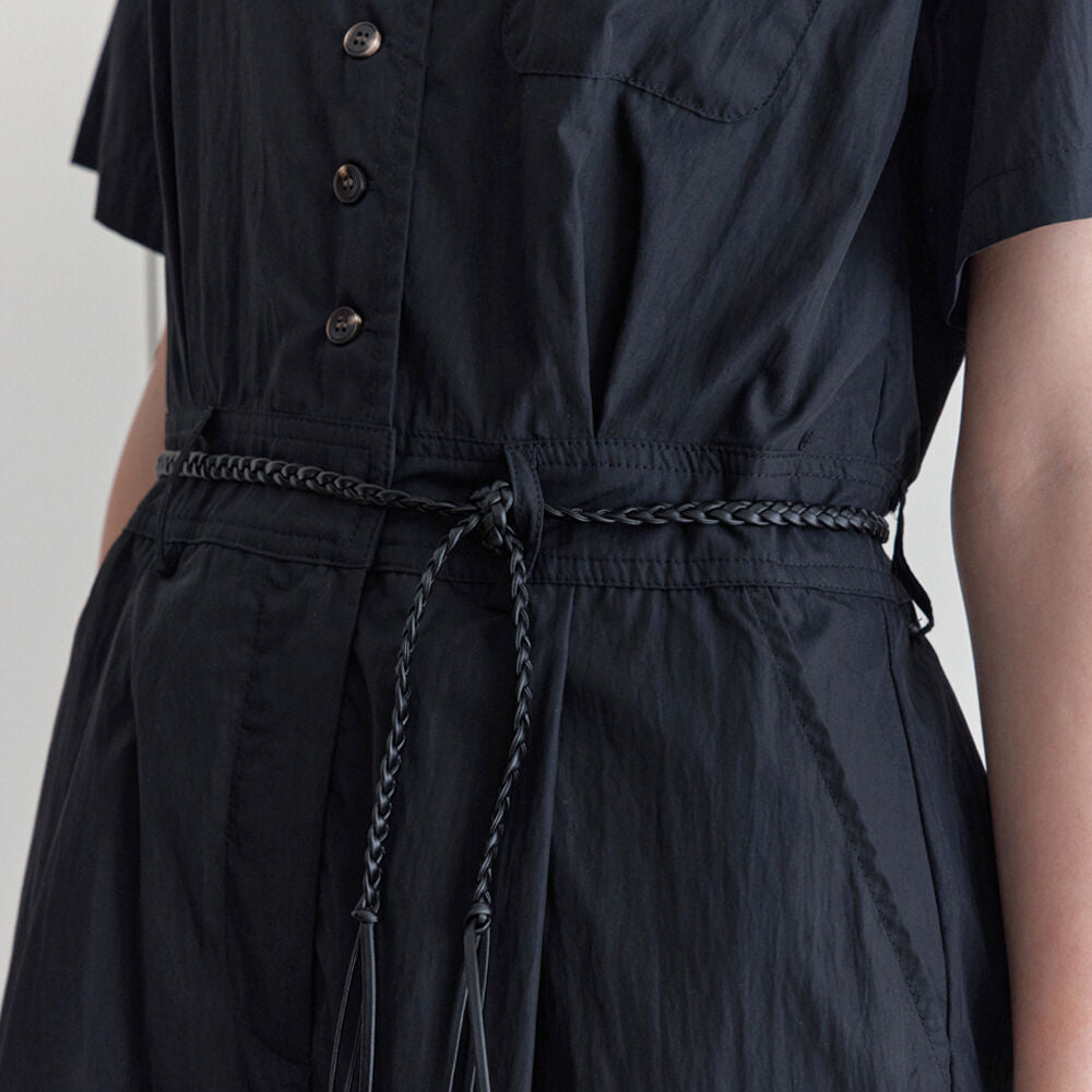 LCVE LCVE Jumpsuit V-Neck Button Black
