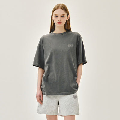 OUTLINE CLASSIC LOGO DYEING OVERSIZED TEE charcoal