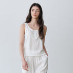 Le' Studio [Summer daily tank top] DRY HENLEY SLEEVELESS TEE (IV)