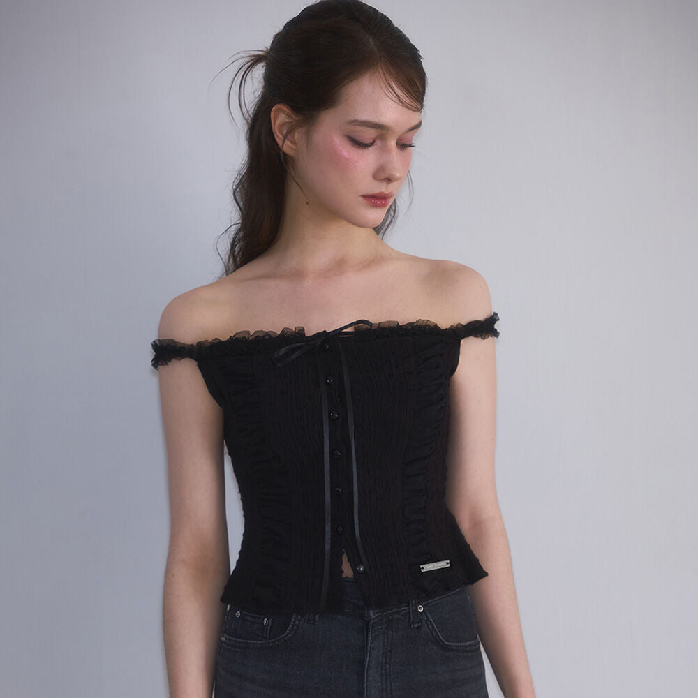 RoséFrantz Lace Off Shoulder Sleeveless [Black]