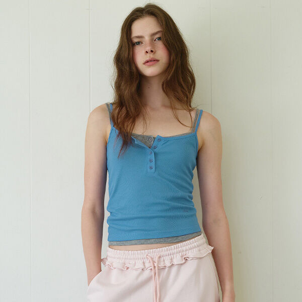 rolarola BUTTON SLEEVELESS BLUE