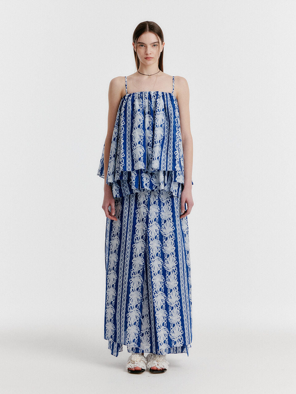 EENK YAEL Lace-printed Volume Top - Blue