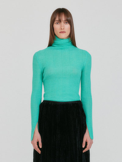 ZIAH High Neck Knit Top - Mint