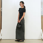 GENERAL IDEA WOMAN Acetate Round Neck T-Shirt [BLACK] / GF2LTS509