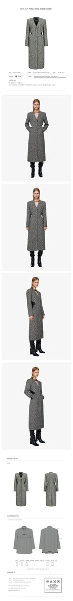 YCH CUT-OUT WOOL WOOL BLEND JACKET SEPIA (F24JK1101SP)