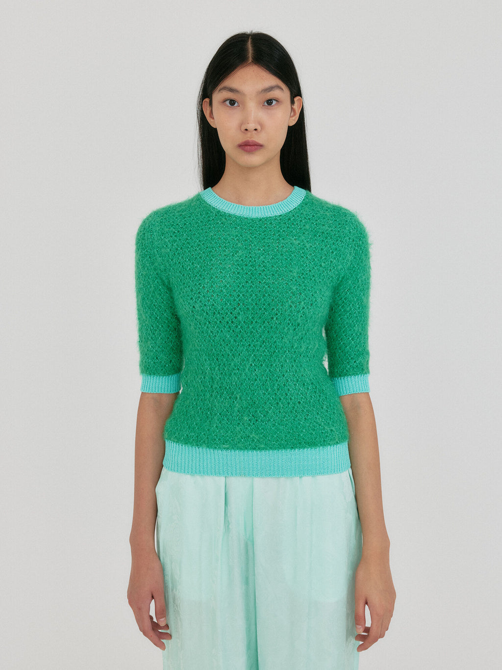 EENK ZIGGIE Short Sleeve Knit Top - Green