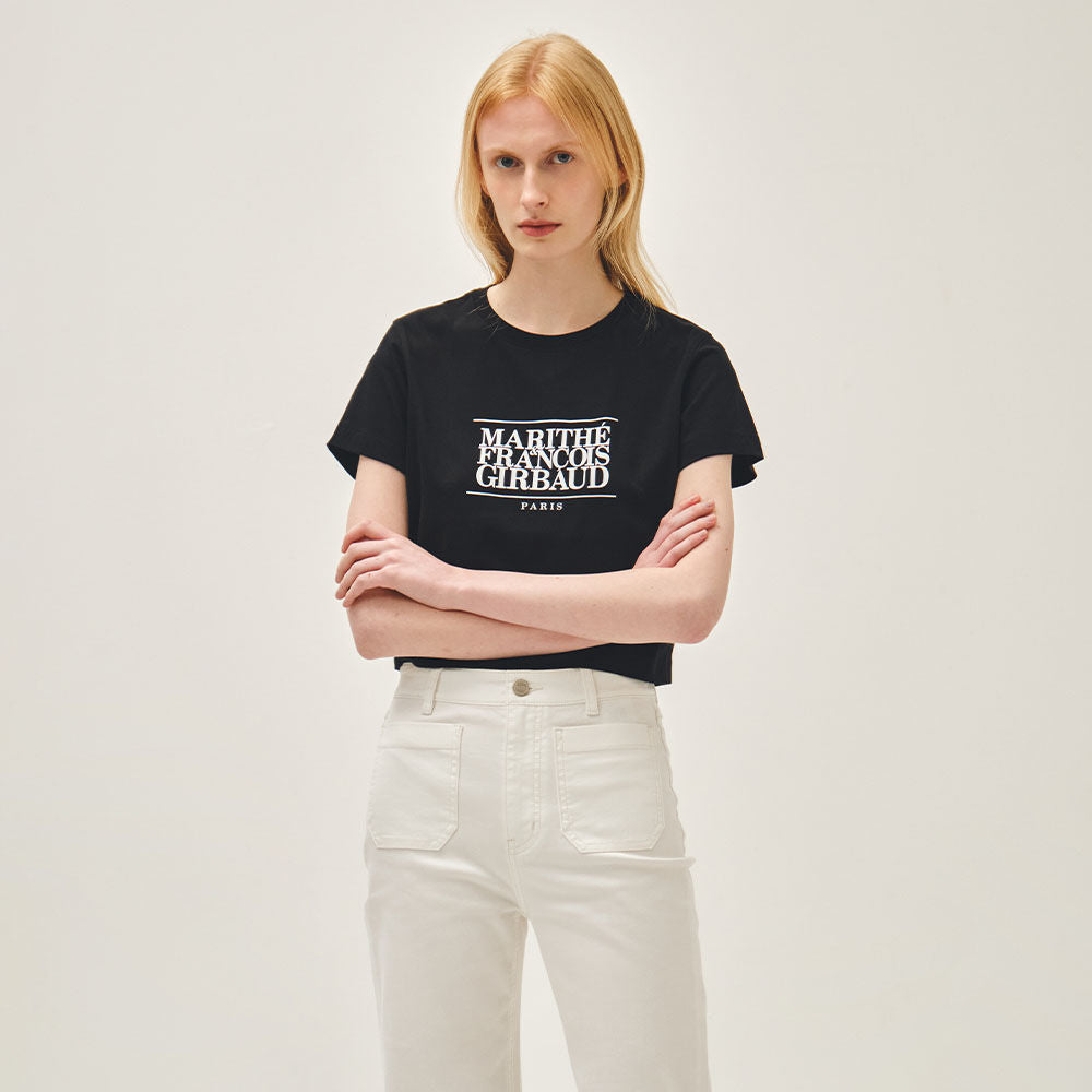 MARITHÉ+FRANҪOIS GIRBAUD W CLASSIC LOGO CROP TEE black