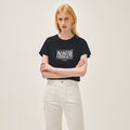 MARITHÉ+FRANҪOIS GIRBAUD W CLASSIC LOGO CROP TEE black