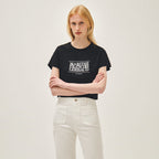 MARITHÉ+FRANҪOIS GIRBAUD W CLASSIC LOGO CROP TEE black