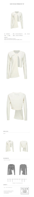 YCH SCARF-DETAILED TRIMMED KNIT TOP CREAM (F24KT8061CR)