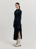 EENK EENK Dress with Separable Collar and Skirt Belt - Black