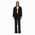 YCH FLUFFY FUR LONG CARDIGAN BLACK (W24JK2031BK)