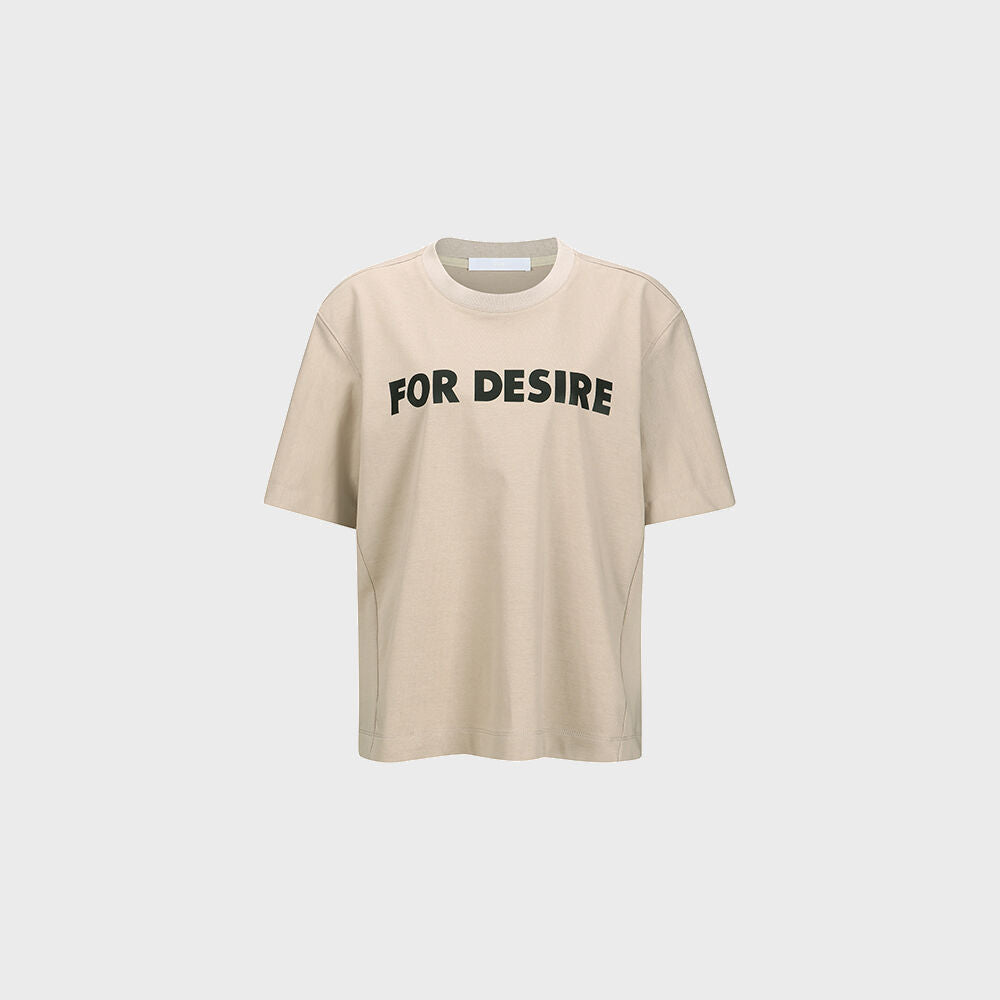 YCH FOR DESIRE-PRINTED TSHIRT BEIGE (F24TO9121BE)