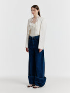 EENK YICO Turn-up Wide Denim Pants - Blue
