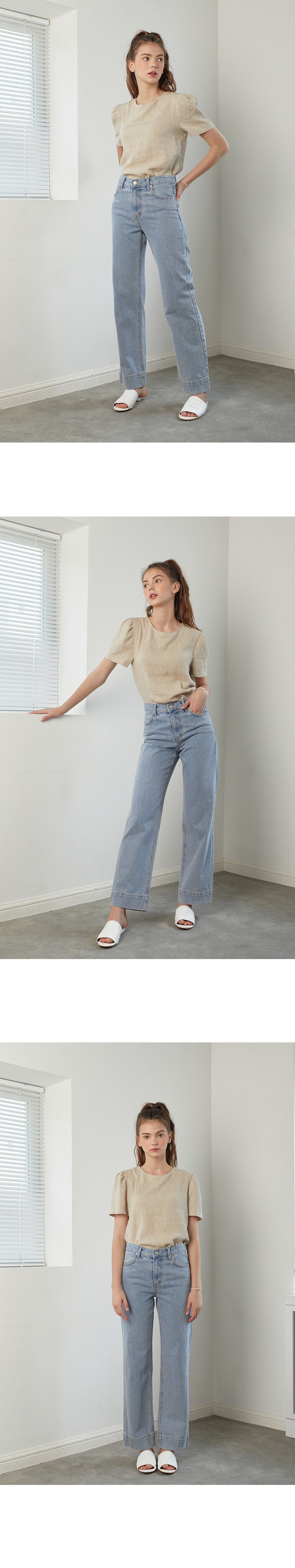 YUPPE LINEN SHIRRING SHIRT_BEIGE