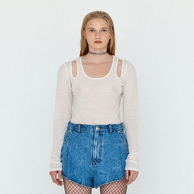 EENK T-Shirt Long Sleeve Cutout
