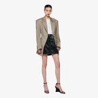 YCH LEATHER MINI SKIRT BLACK (F24SK5061BK)