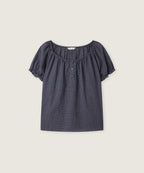 ROEM Neck shirring short sleeve blouse RMBLG37RT1