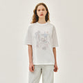 MARITHÉ+FRANҪOIS GIRBAUD W UNICORN GRAPHIC OVERSIZED TEE white