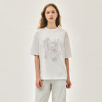 MARITHÉ+FRANҪOIS GIRBAUD W UNICORN GRAPHIC OVERSIZED TEE white