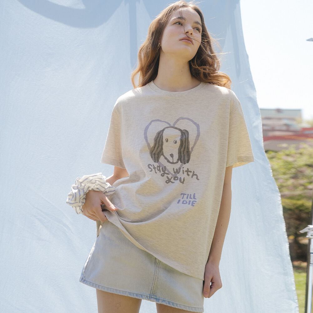 TILLIDIE Love for my dog t-shirt [TISU07TS15]_Oatmeal